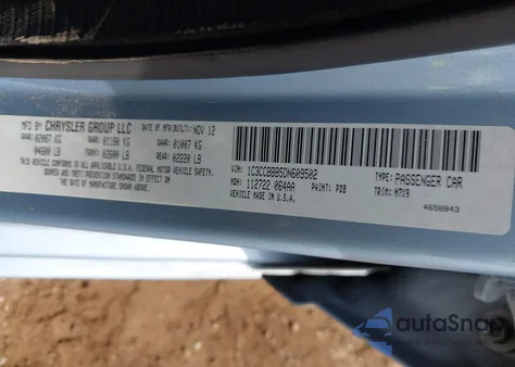 2013 Chrysler 200 Touring from USA, damaged, VIN 1C3CCBBB5DN609502